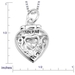 รูปย่อ Sterling Silver "Mom I Love You XOXOXOX" Cubic Zirconia Heart Pendant, 18" รูปที่4