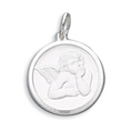 Sterling Silver Satin Finish Raphael Angel Pendant