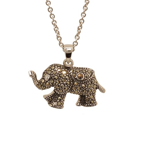 Genuine Marcasite Elephant Pendant with Chain รูปที่ 1