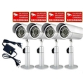 VideoSecu 4 CCTV Day Night Audio Video Microphone Security Cameras with Power Supply W58 ( CCTV )