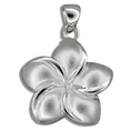 Hawaiian Jewelry Sterling Silver Single Plumeria Flower Pendant