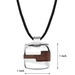 รูปย่อ Urban Nature: Designer Inspired Surgical Stainless Steel Highly Polished Square Unisex Pendant with Red Wood Finish รูปที่3