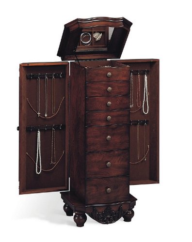 Beautiful Deep Brown Finish Deluxe Jewelry Armoire ( Antique ) รูปที่ 3