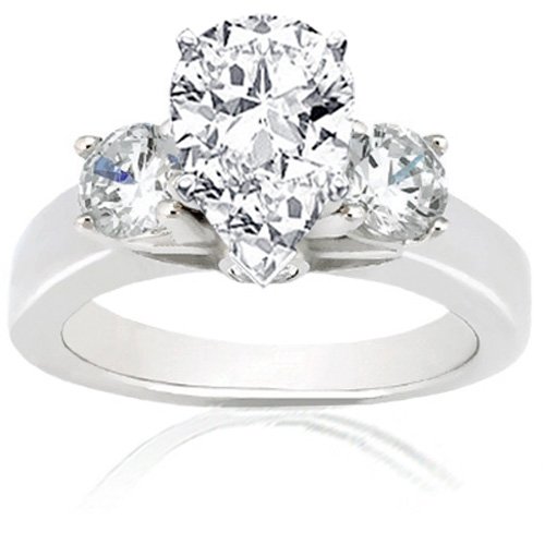 1.55 Ct Pear Shaped Diamond Engagement Ring 14K SI2 IGI รูปที่ 1