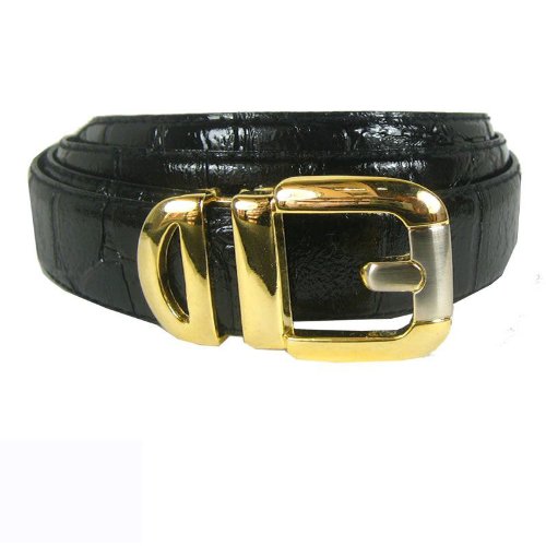 Men's Matt Black Snakeskin Belt  รูปที่ 1