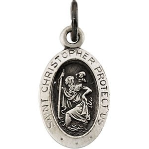 Oval St. Christopher Pendant Medl 12.25 X 8.75 - Size 6 - JewelryWeb รูปที่ 1