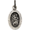 Oval St. Christopher Pendant Medl 12.25 X 8.75 - Size 6 - JewelryWeb