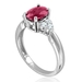 รูปย่อ 14k White Gold 3 Stone Bridal Natural Ruby and Diamond Ring (G, SI1-SI2, 2.00 cttw)-Certificate of Authenticity รูปที่4