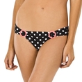 Swimsuit Xhilaration® Juniors Dotted Hipster Swim Bottom - Pink/Black/White (Type Two Piece)