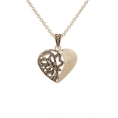 Side by Side Heart Pendant with Genuine Marcasite