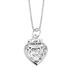 รูปย่อ Sterling Silver "Mom I Love You XOXOXOX" Cubic Zirconia Heart Pendant, 18" รูปที่1