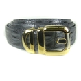 Mens - Charcoal - Hornback Embossed Belt 