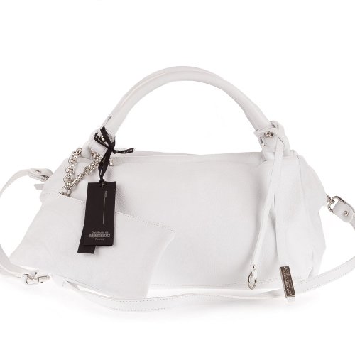 GIANNI CHIARINI Italian Designer Handbag with Pouch in White Leather รูปที่ 1