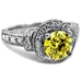 รูปย่อ 2.47ct Canary Yellow Round Diamond Engagement Ring in 18k White Gold รูปที่4