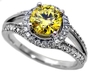 รูปย่อ 1.71ct Fancy Canary Yellow Diamond Ring 18k White Gold รูปที่2