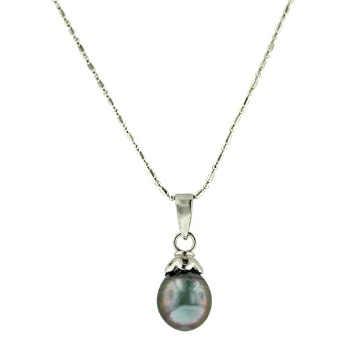 Sterling Silver Tahitian Pearl Pendant with Chain (9-10mm) รูปที่ 1