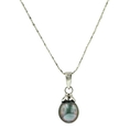 Sterling Silver Tahitian Pearl Pendant with Chain (9-10mm)