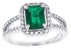 รูปย่อ 1.66 Ct Emerald Cut Genuine Emerald and Diamond Ring in 10Kt(A Quality) รูปที่2