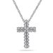 รูปย่อ 10k White or Yellow Gold Diamond Cross Pendant (1/10 cttw, I-J Color, I2-I3 Clarity) รูปที่1