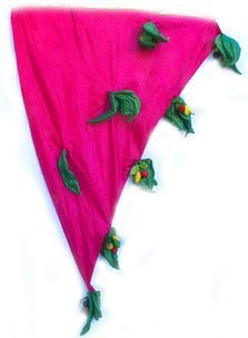 Vintage Isabel Canovas Silk Taffeta Wrap Shawl ( Antique ) รูปที่ 3