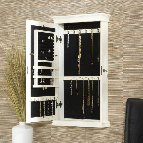 Southern Enterprises Imperial Wall Mount Jewelry Armoire - Antique White ( Antique ) รูปที่ 3