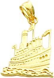 14K Gold Cruise Ship Pendant รูปที่ 1