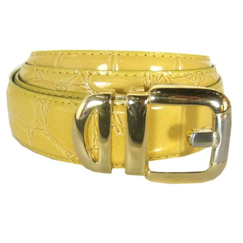 Men's Light Yellow Crocodile Embossed Belt  รูปที่ 1