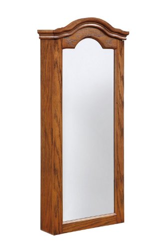 Wall Mirror Jewelry Armoire with Arched Top in Antique Oak Finish ( Antique ) รูปที่ 4