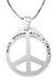 รูปย่อ Sterling Silver "Peace Begins With A Smile" Peace-Sign Pendant, 18" รูปที่1