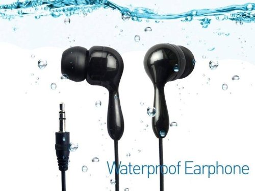 iStorm Black waterproof in-ear hi-fi earphone with Black head for ipod mini nano video classic touch MP3 player iphone 3G new iphone 4 itouch 4 + extra 2 sets inear-earbud. ( clearmax Player ) รูปที่ 1