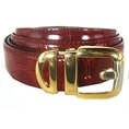 Men's Crimson Red Crocodile Embossed Belt 