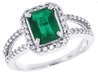 รูปย่อ 1.66 Ct Emerald Cut Genuine Emerald and Diamond Ring in 10Kt(A Quality) รูปที่3