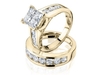 รูปย่อ Princess Cut Diamond Engagement Ring and Wedding Band Set 1.5 Carat (ctw) in 14K Yellow Gold รูปที่2