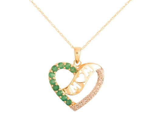 10k Yellow Gold Emerald and Diamond 