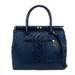 รูปย่อ MEDIGRIFFE Italian Made Blue Snake Embossed Leather Handbag รูปที่4