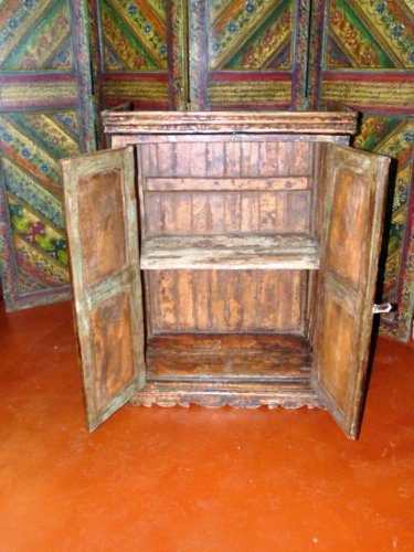 Antique India Hand Carved Teak Jaipur Armoire Cabinet Furniture ( Antique ) รูปที่ 6