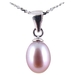 รูปย่อ Freshwater Cultured Oval Shape 6-7mm lavender Pearl Pendant, 16" Sterling Silver 1MM Cable Chain รูปที่1