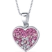 รูปย่อ Queen of Hearts: Pink Sterling Silver Heart-Shaped Swarovski Crystal Pendant Free Shipping รูปที่1