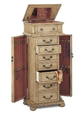 Jewelry Armoire In Light Green Tint Finish ( Antique )