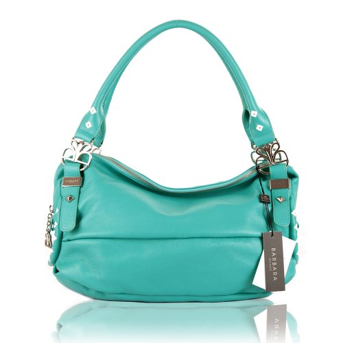 BARBARA MILANO Italian Leather Designer Purse Handbag - Aquatic รูปที่ 1