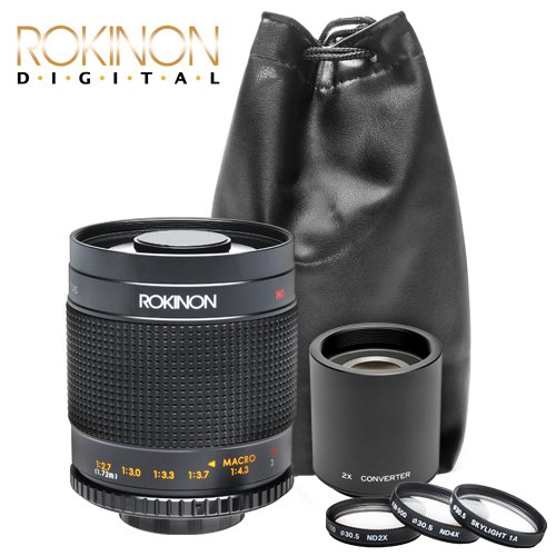 Rokinon 500mm f/8 Telephoto Mirror Lens with 2x Teleconverter (=1000mm) + Monopod Kit for Sony Alpha DSLR A33, A55, A290, A390, A230, A550, A560, A580, A850 Digital SLR Cameras ( Rokinon Lens ) รูปที่ 3