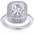 1.30 Ct Radiant Cut Diamond Vintage Engagement Ring 14k