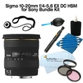 Sigma 10-20MM F4-5.6 EX DC HSM FOR Sony with 77mm Filter Kit + Cleaning Package ( Sigma Lens )