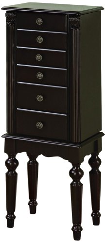 Petitle Jewelry Armoire with Spindle Turned Legs in Ebony Black Finish ( Antique ) รูปที่ 1