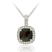 รูปย่อ Sterling Silver Garnet & Diamond Accent Square Pendant รูปที่1