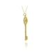 รูปย่อ 18K Gold over Sterling Silver Designer Inspired CZ Key Pendant รูปที่2