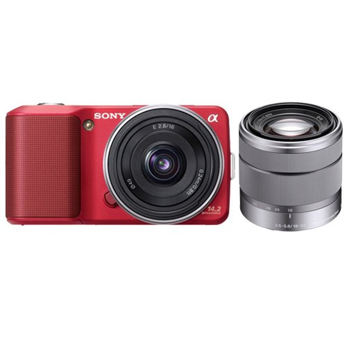 Review Sony NEX3AR NEX3ARK1 NEX-3A 14.2Megapixel Digital Camera; 16mm 2.8 & 18-55 Lenses Red รูปที่ 1