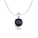 รูปย่อ Sterling Silver Black Cubic Zirconia Pendant, 16" ( Aesthetic Jewels pendant ) รูปที่2