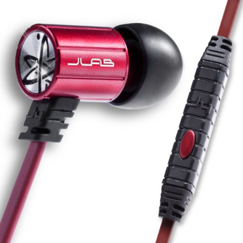 JBuds J4M Rugged Metal In-Ear Earbuds Style Headphones with Travel Case for iPod, iPhone, HTC and Blackberry (Black/Red) ( JLAB Ear Bud Headphone ) รูปที่ 1