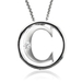 รูปย่อ Sterling Silver Alphabet Initial Letter C Diamond Pendant Necklace (HI, SI3-I1, 0.05 carat) - All 26 Letters Available รูปที่1